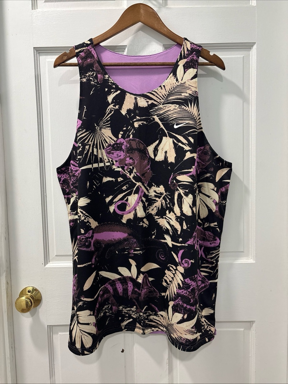 Nike Dri-FIT Men's S.7-2 Reversible AOP Tank Black/Purple Size L/XL EUC
